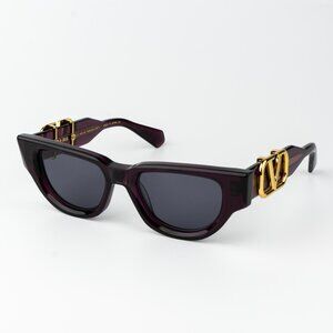 Valentino Men Sunglasses Crystal Purple Grey Cat Eye V - DUE VLS-103D-50
